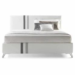 Viadurini Night Design Maßgeschneiderte Möbel|Polsterbetten-Doppelbett mit gepolsterter Schublade aus Öko-Leder Made in Italy - Paolo