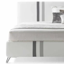 Viadurini Night Design Maßgeschneiderte Möbel|Polsterbetten-Doppelbett mit gepolsterter Schublade aus Öko-Leder Made in Italy - Paolo