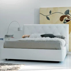 Viadurini Night Design Polsterbetten-Doppelbett mit Holzstruktur mit Polyurethan überzogen - umgedreht