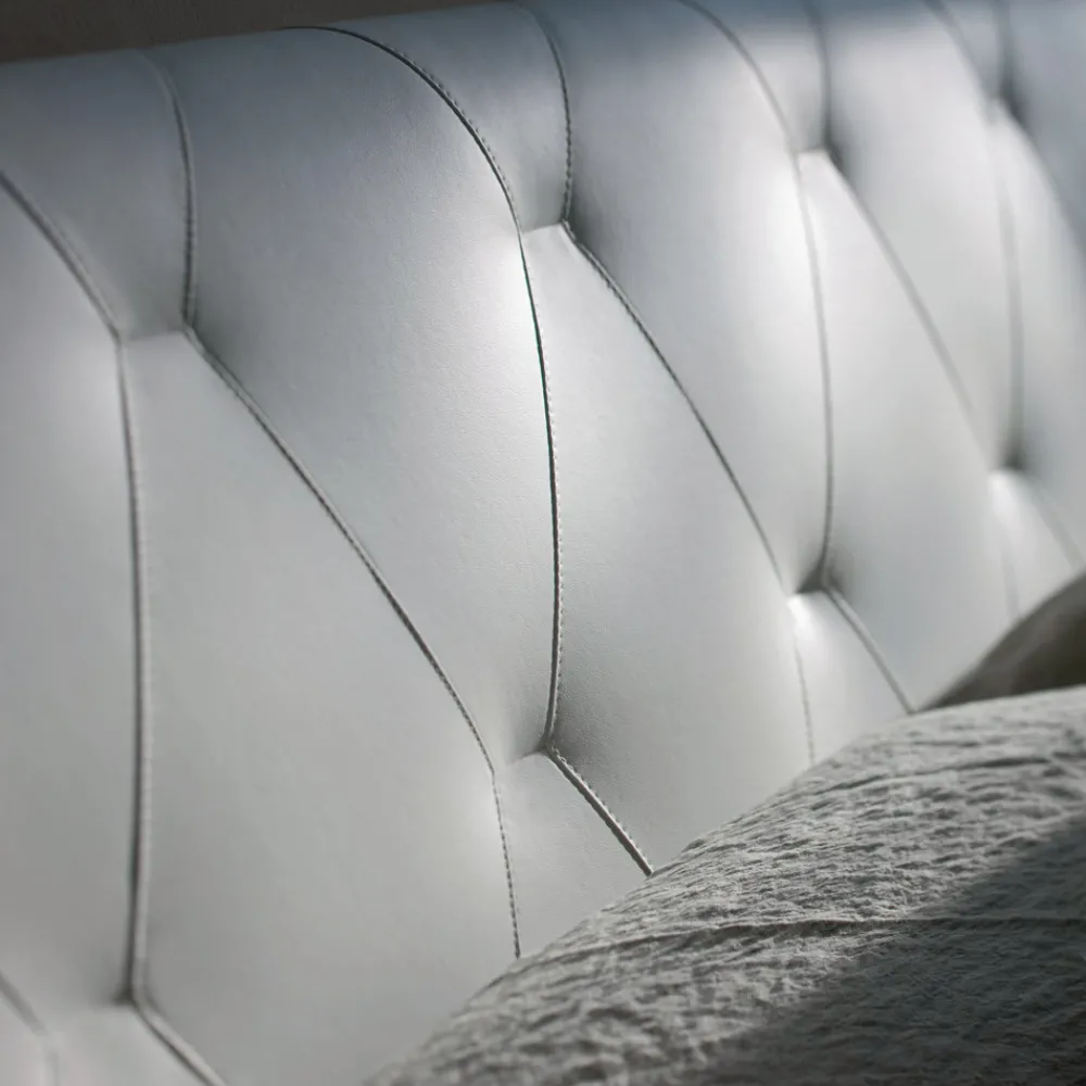 Viadurini Night Design Polsterbetten-Doppelbett mit Holzstruktur mit Polyurethan überzogen - umgedreht