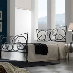 Viadurini Night Design Schlafzimmer Komplett-Doppelbett mit Kissen, Matratze und 2 Nachttischen, hergestellt in Italien – Natur