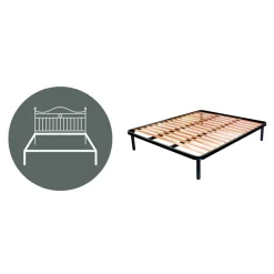 Viadurini Night Design Schmiedeeisen Doppelbetten-Doppelbett mit Kopfteil aus Eisenrohr, hergestellt in Italien – Kenzo