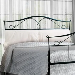 Viadurini Night Design Schmiedeeisen Doppelbetten-Doppelbett mit Kopfteil aus Eisenrohr, hergestellt in Italien – Kopie