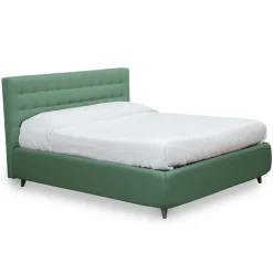 Viadurini Night Design Polsterbetten-Doppelbett mit Kopfteil aus Öko-Leder oder Stoff, hergestellt in Italien – Buddy