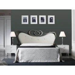 Viadurini Night Design Schmiedeeisen Doppelbetten-Doppelbett mit Kopfteil und Bettrahmen aus Eisen, hergestellt in Italien – Ausführung