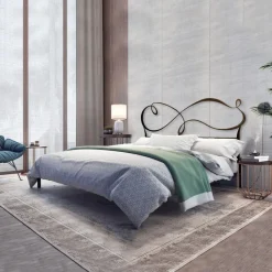 Viadurini Night Design Schmiedeeisen Doppelbetten-Doppelbett mit massivem Eisen- und Rohrbettrahmen Made in Italy – Design