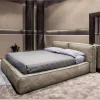 Viadurini Night Design Polsterbetten-Doppelbett mit optionalem Lattenrost und Stauraumelement Made in Italy - Ribelle