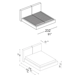 Viadurini Night Design Polsterbetten-Doppelbett mit optionalem Lattenrost und Stauraumelement Made in Italy - Ribelle