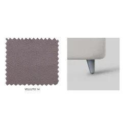 Viadurini Night Design Polsterbetten-Doppelbett mit optionalem Stauraum und Füßen, hergestellt in Italien – Birba