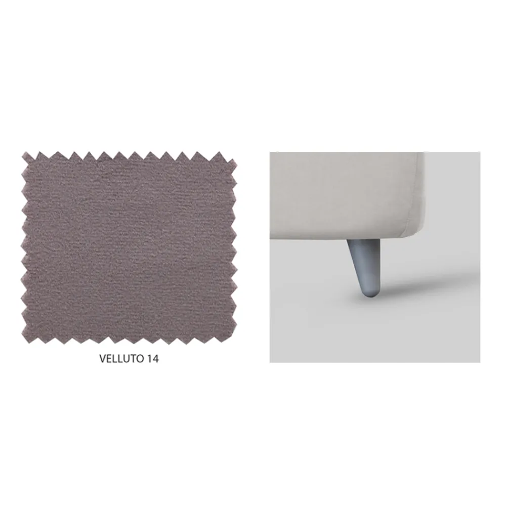 Viadurini Night Design Polsterbetten-Doppelbett mit optionalem Stauraum und Füßen, hergestellt in Italien – Birba