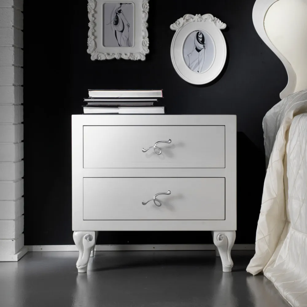 Viadurini Night Design Schlafzimmer Komplett-Doppelbett mit optionaler Containerbox, 2 Nachttischen und Matratze – Fiuto