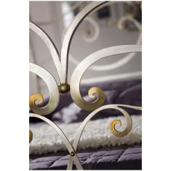 Viadurini Night Design Schmiedeeisen Doppelbetten-Doppelbett mit passendem Fußteil aus Eisen, hergestellt in Italien – Penny