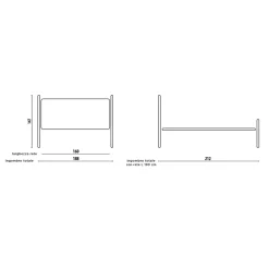 Viadurini Night Design Schlafzimmer Komplett-Doppelbett mit passendem Fußteil, Matratze und 2 Nachttischen – Nebbia
