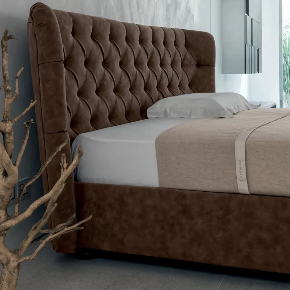 Viadurini Night Design Polsterbetten-Doppelbett mit Polsterung aus Polyurethanschaum Made in Italy - Capriccio