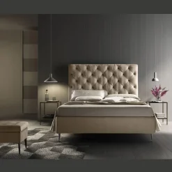 Viadurini Night Design Maßgeschneiderte Möbel|Polsterbetten-Doppelbett mit Staukasten und Untergestell 160x190 Made in Italy - Sallie