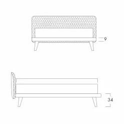 Bolzan Letti Maßgeschneiderte Möbel|Polsterbetten-Doppelbett, ohne Behälter, modernes Design Corolle von Bolzan