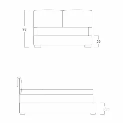 Bolzan Letti Maßgeschneiderte Möbel|Polsterbetten-Doppelbett ohne Box, zeitgemäßes Design, Iorca von Bolzan