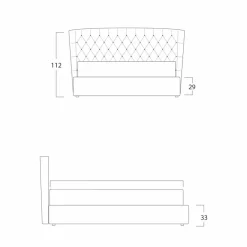Bolzan Letti Maßgeschneiderte Möbel|Polsterbetten-Doppelbett ohne Box, zeitgemäßes Design, Selene by Bolzan