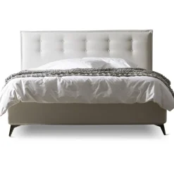 Viadurini Night Design Polsterbetten-Doppelbett 160x190 aus Stoff mit Kopfteil mit Knöpfen Made in Italy - Dreams