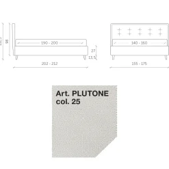 Viadurini Night Design Polsterbetten-Doppelbett 160x190 aus Stoff mit Kopfteil mit Knöpfen Made in Italy - Dreams