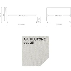 Viadurini Night Design Polsterbetten-Doppelbett 160x190 aus Stoff mit Metallfüßen Made in Italy - Dreams