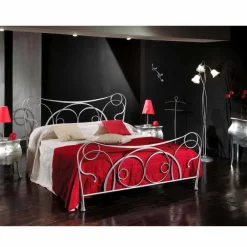 Viadurini Night Design Maßgeschneiderte Möbel|Schmiedeeisen Doppelbetten-Doppelbett 160x190 cm aus Eisen handgefertigt Made in Italy Zoe