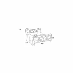 Viadurini Night Design Maßgeschneiderte Möbel|Schmiedeeisen Doppelbetten-Doppelbett 160x190 cm aus Eisen handgefertigt Made in Italy Zoe