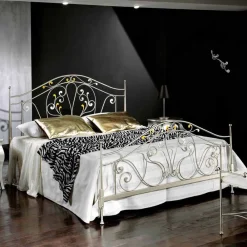 Viadurini Night Design Maßgeschneiderte Möbel|Schmiedeeisen Doppelbetten-Doppelbett 160x190 cm aus Eisen handgefertigt Made in Italy Jessica