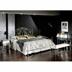 Viadurini Night Design Maßgeschneiderte Möbel|Schmiedeeisen Doppelbetten-Doppelbett 160x190 cm aus Eisen handgefertigt Made in Italy Jessica