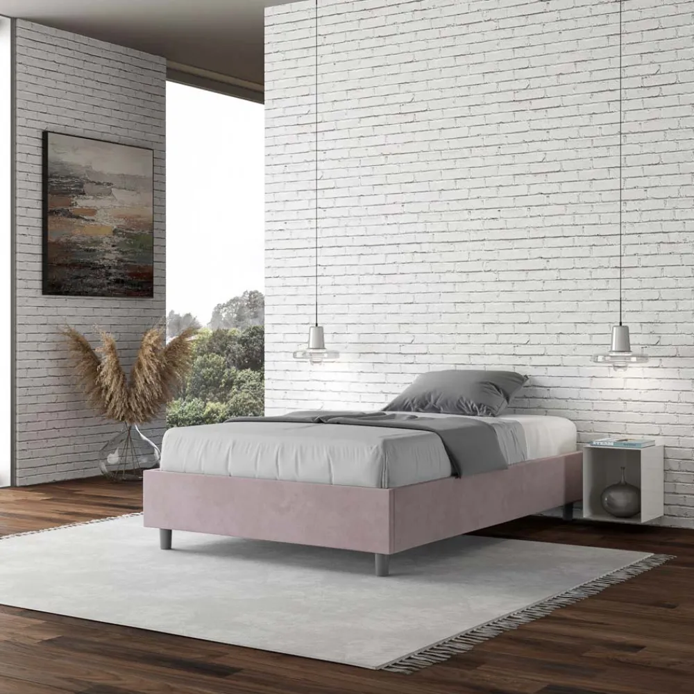 Viadurini Night Design Polsterbetten 120X190-Doppelbett 140x200 cm, Bezug aus Mikrofaser, Made in Italy - Atleta