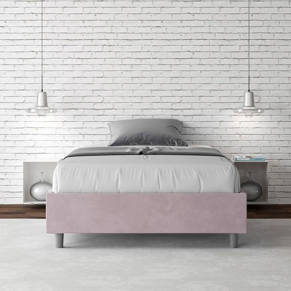 Viadurini Night Design Polsterbetten 120X190-Doppelbett 140x200 cm, Bezug aus Mikrofaser, Made in Italy - Atleta