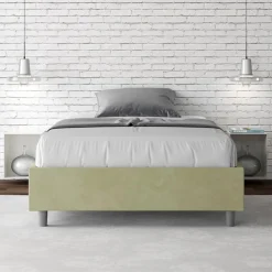 Viadurini Night Design Polsterbetten 120X190-Doppelbett 140x200 cm, Bezug aus Mikrofaser, Made in Italy - Atleta
