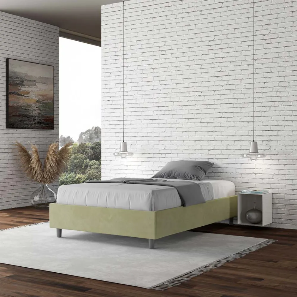 Viadurini Night Design Polsterbetten 120X190-Doppelbett 140x200 cm, Bezug aus Mikrofaser, Made in Italy - Atleta