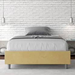 Viadurini Night Design Polsterbetten 120X190-Doppelbett 140x200 cm, Bezug aus Mikrofaser, Made in Italy - Atleta