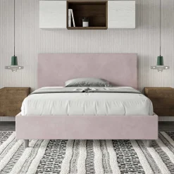 Viadurini Night Design Polsterbetten 120X190-Doppelbett 140x200 cm mit Mikrofaser-Kopfteil Made in Italy - Pallone