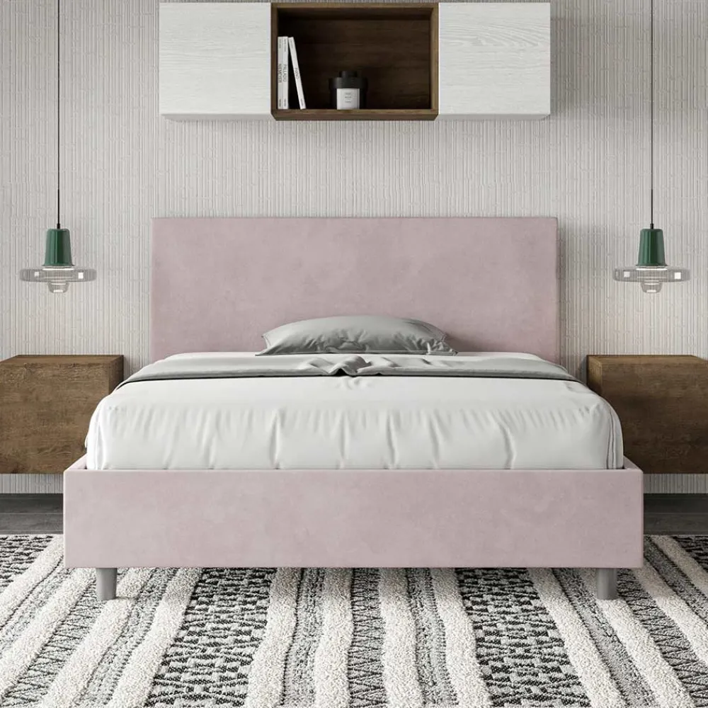 Viadurini Night Design Polsterbetten 120X190-Doppelbett 140x200 cm mit Mikrofaser-Kopfteil Made in Italy - Pallone