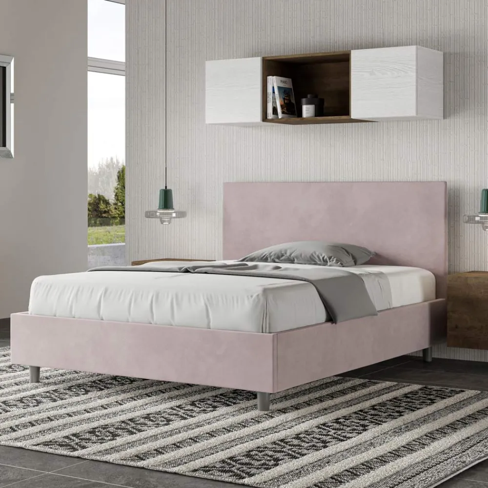 Viadurini Night Design Polsterbetten 120X190-Doppelbett 140x200 cm mit Mikrofaser-Kopfteil Made in Italy - Pallone