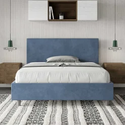 Viadurini Night Design Polsterbetten 120X190-Doppelbett 140x200 cm mit Mikrofaser-Kopfteil Made in Italy - Pallone