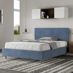 Viadurini Night Design Polsterbetten 120X190-Doppelbett 140x200 cm mit Mikrofaser-Kopfteil Made in Italy - Pallone