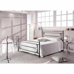 Viadurini Night Design Maßgeschneiderte Möbel|Schmiedeeisen Doppelbetten-Doppelbett 160x190 cm Schmiedeeisen handgefertigt Evelyn Made in Italy