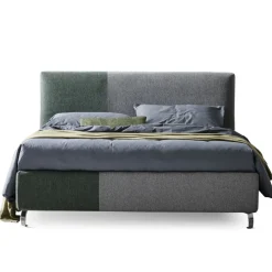 Viadurini Night Design Polsterbetten-Doppelbett 160x190 mit asymmetrischem zweifarbigem Finish - Jasmine