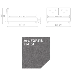 Viadurini Night Design Polsterbetten-Doppelbett 160x190 mit dekorativen Knöpfen in den Kissen - Strahlen