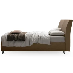 Viadurini Night Design Polsterbetten-Doppelbett 160x190 mit gebogenem Kopfteil und großer Dicke - Magie