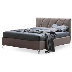 Viadurini Night Design Polsterbetten-Doppelbett 160x190 mit geometrischer Steppverarbeitung - Ciottolino