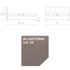 Viadurini Night Design Polsterbetten-Doppelbett 160x190 mit geometrischer Steppverarbeitung - Ciottolino