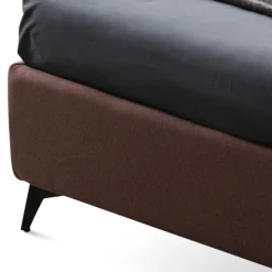 Viadurini Night Design Polsterbetten-Doppelbett 160x190 mit geschwungenen Linien und doppeltem Steppband - Gioie