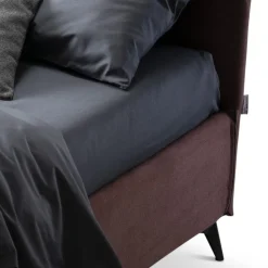 Viadurini Night Design Polsterbetten-Doppelbett 160x190 mit geschwungenen Linien und doppeltem Steppband - Gioie