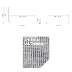 Viadurini Night Design Polsterbetten-Doppelbett 160x190 mit glattem und elegantem Kopfteil Made in Italy - Armonie