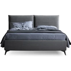 Viadurini Night Design Polsterbetten-Doppelbett 160x190 mit kissenförmiger Polsterung - Brezze