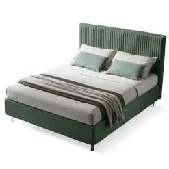 Viadurini Night Design Polsterbetten-Doppelbett 160x190 mit mehrstreifen-Schmalbandsteppung - Meduse